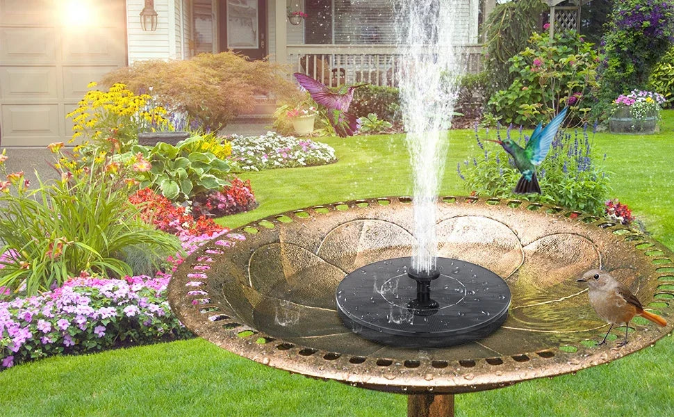 Fontanna solarna do ogrodu – pływająca fontanna do oczka wodnego