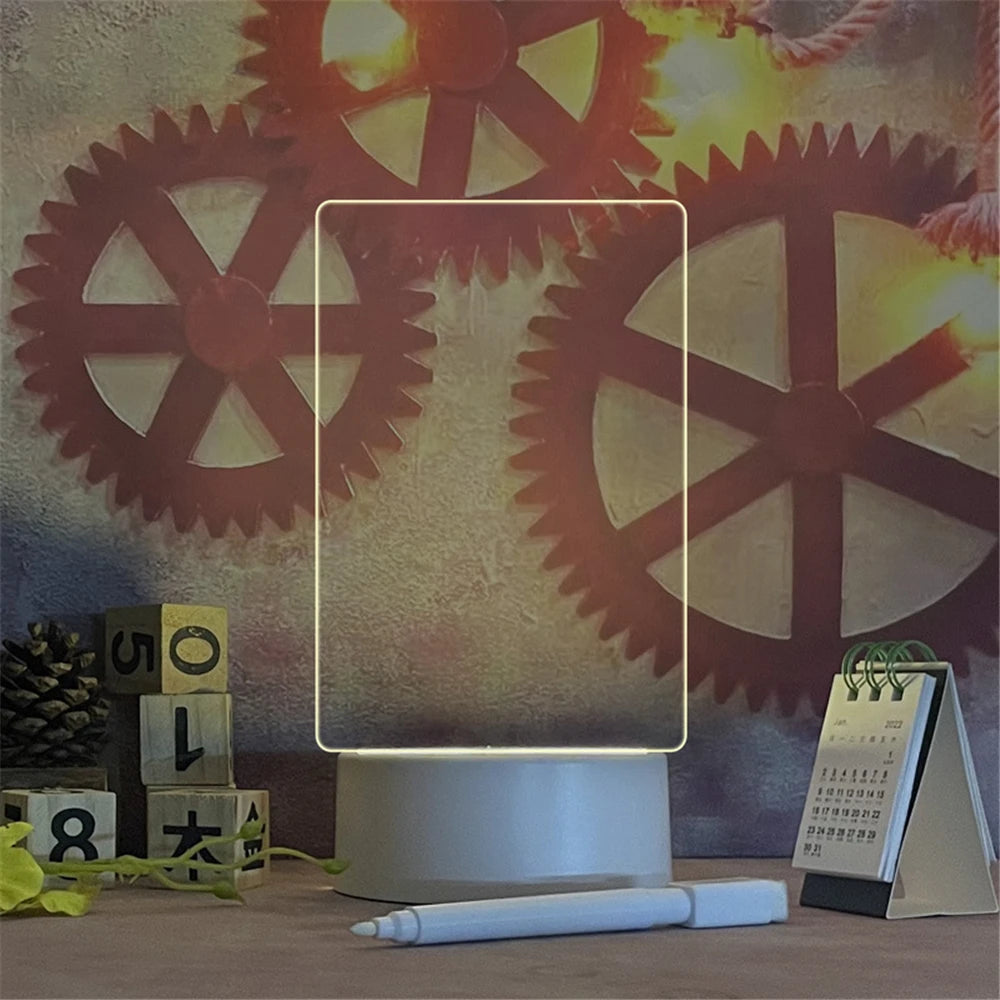 Lampka nocna LED z tablicą do pisania