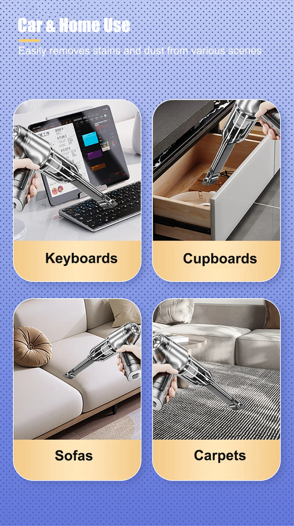 Bezprzewodowy mini odkurzacz samochodowy – przenośny odkurzacz do auta